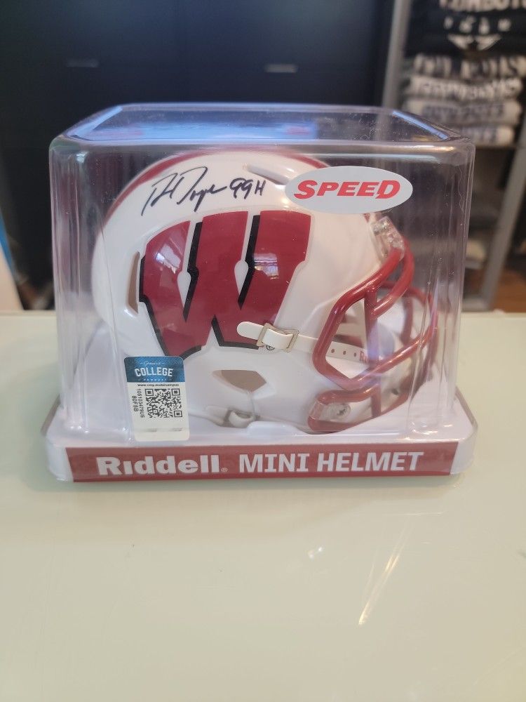 Ron Dayne Signed mini Helmet