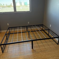 Kiliam 14‘’ Black Steel Bed Frame, Queen. No Box Spring Needed