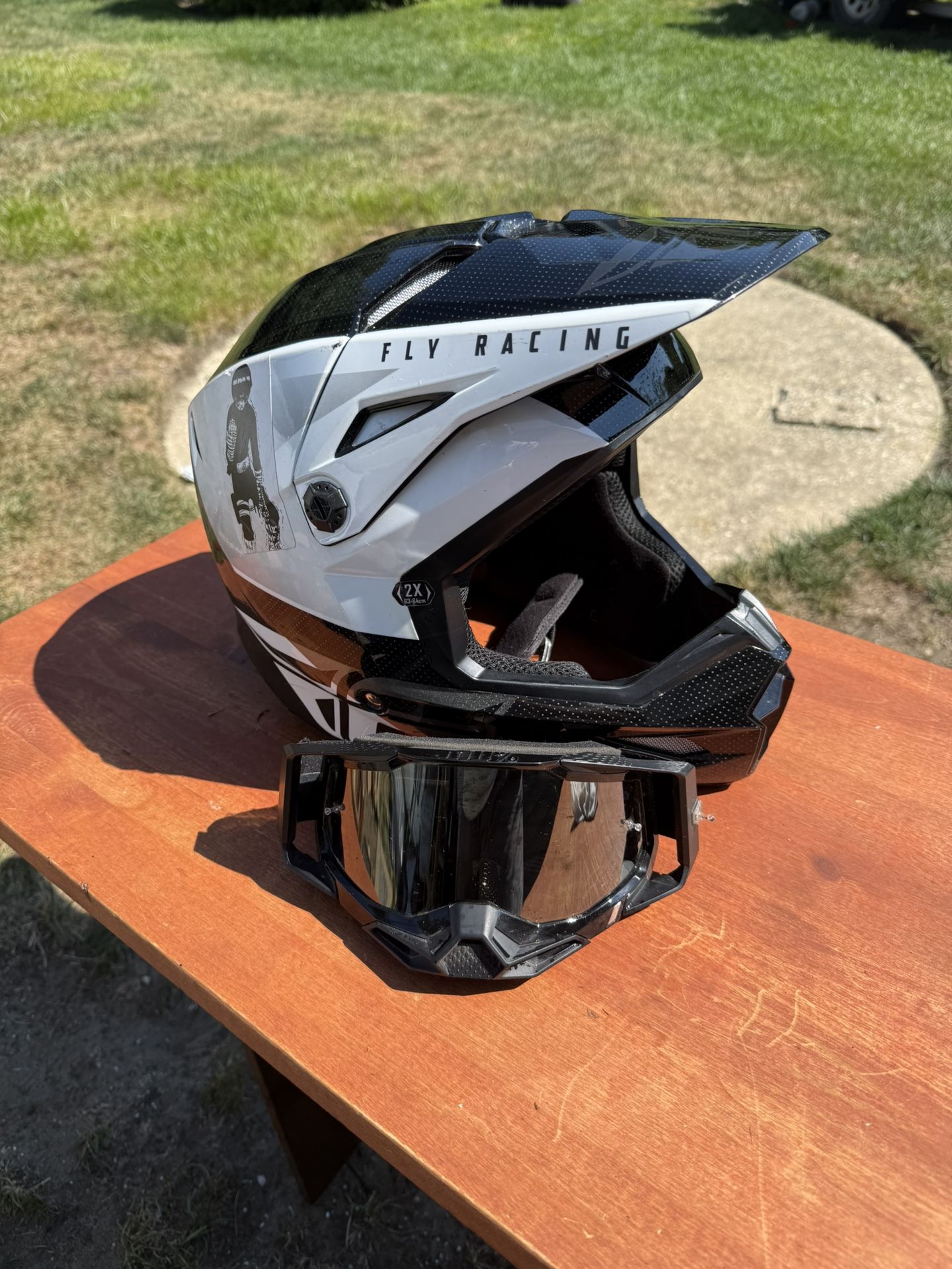 XXL Dirtbike Helmet with Goggles Combo