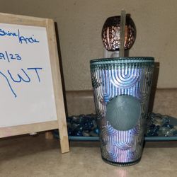 Starbucks '22 Iridescent Aqua Mermaid Scale Siren Tumbler Grande 16oz, NWT