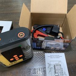 4000A Jump Starter with Air Compressor, Car Battery Charger, 200 PSI Tire Inflator, LED Light, USB