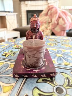 Buddha Candle Holder with Pillar Candle
