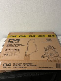 Limited Edition C4 Energy and Godzilla LED Sign