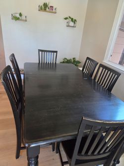 Wooden farmhouse kitchen dining set (8 pieces)