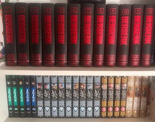 JoJo's Bizarre Adventure Manga Collection Lot & Berserk Deluxe Edition Manga Volumes 1-12 Complete Set