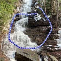 Blue Diamond Choker Necklace Tight Fit Large Navy 