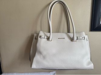 Original (not from outlet) Michael Kors pearl white pebble leather large satchel bag.