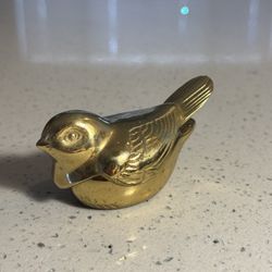 Vintage Brass Bird Trinket Box – Removable Lid Jewelry Holder