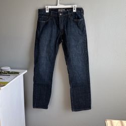 Mens Size 36-32 Levi Signature Straight Blue Jeans 