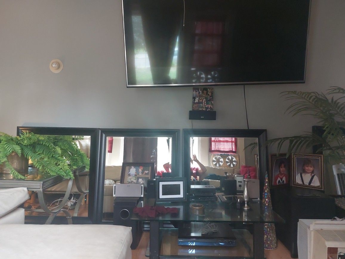 3 BLACK TRIMMED MIRRORS