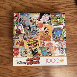 Vintage Mickey Mouse Poster Collage 1000 Piece Jigsaw Puzzle