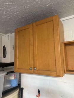 Garage / Utility Wall Cabinets – Light Oak Finish