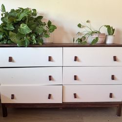 6-Drawer Wood Dresser – Custom Painted & Stained