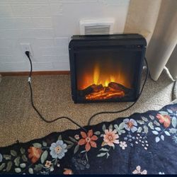 Petite Fake Flame Space Heater, Fireplace Insert, And Moving Sale