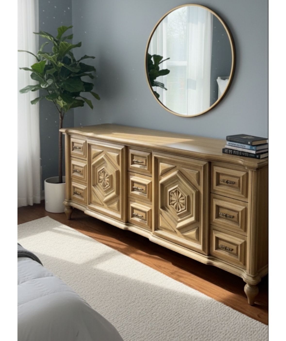 Vintage 1970s Dresser / Credenza – Geometric Front Design $325 OBO