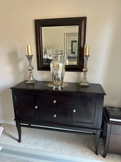 Dark Wood Sideboard Buffet Cabinet