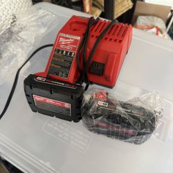 Milwaukee M12/M18 Charger With Two Batteries 