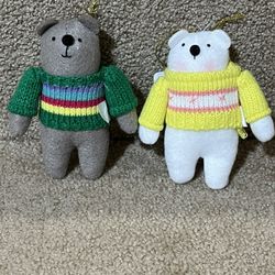 Target Wondershop Christmas 2023 Felt Polar Bear In Sweater Christmas Ornaments