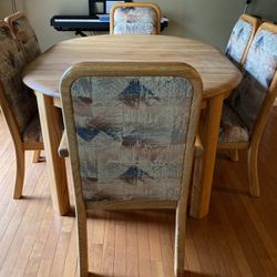 Solid Oak Dining Table And 6 Chairs