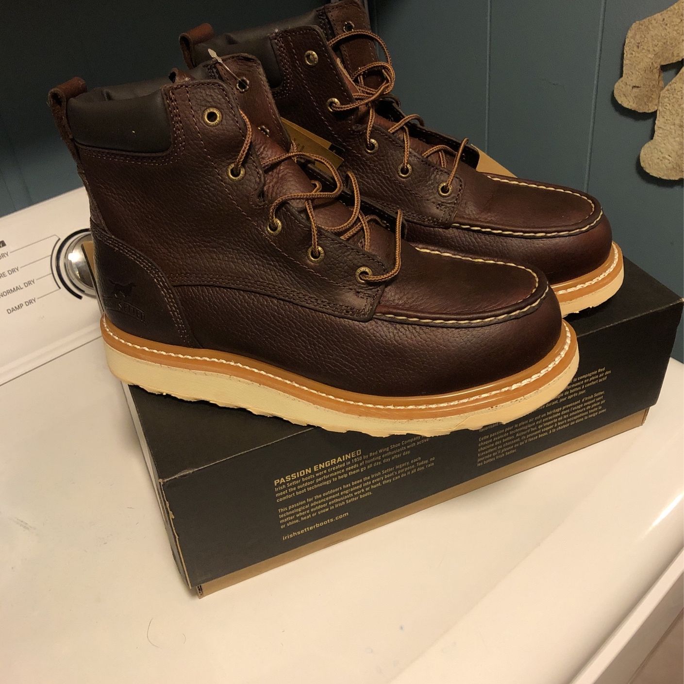 Red Wing Brown Leather Work Boots, Sz 12 Mens Red Wing 454 Leather EH Work Boots | Mercari main image 2