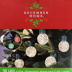 December Home 30 LED CHANGING DIAMOND G45 Lights 14 ft Indoor/Outdoor