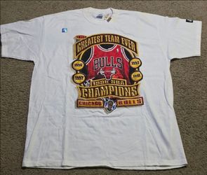 Vintage 1996 Chicago Bulls Greatest Team Ever Starter Shirt NWT Deadstock XL
