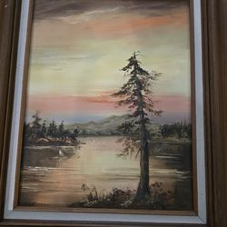 Vintage oil landscape