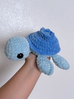 Crochet Blueberry Turtle Plushie
