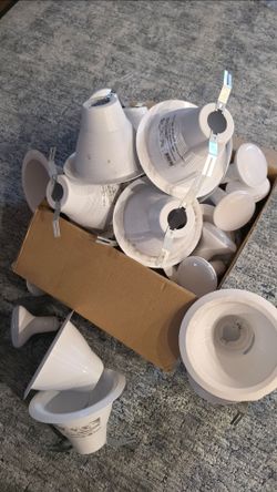 Lot of recessed light fixtures with bulbs