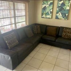 IKEA Kivik Leather Sectional 