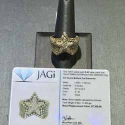 10k Star Diamond Ring 