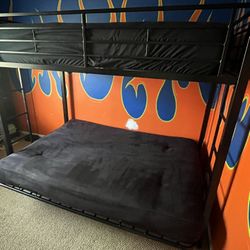 Twin/full Metal Bunk Bed. Converts to Couch On Bottom!
