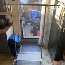 Clothes Rack, Freestanding Wardrobe Storage Rack with Wheels Heavy Duty Closet Organizer 11”x48”x63”