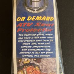 New ATV  Seat Cover Unopened With Black Zipper Carrying Case