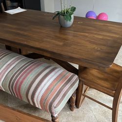 Pottery Barn Wood Table Set