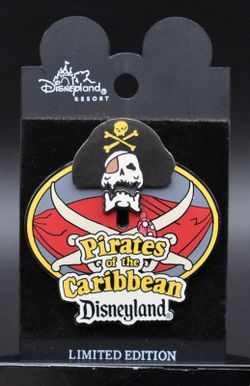 Disney Pirates of the Caribbean Slider Talking Skull Logo LE 4800 Pin (C9)