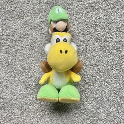Luigi Riding Yoshi Plush Super Mario Bros Little Buddy