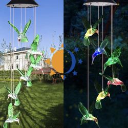 Solar Hummingbird Wind Chimes Outdoor/Indoor