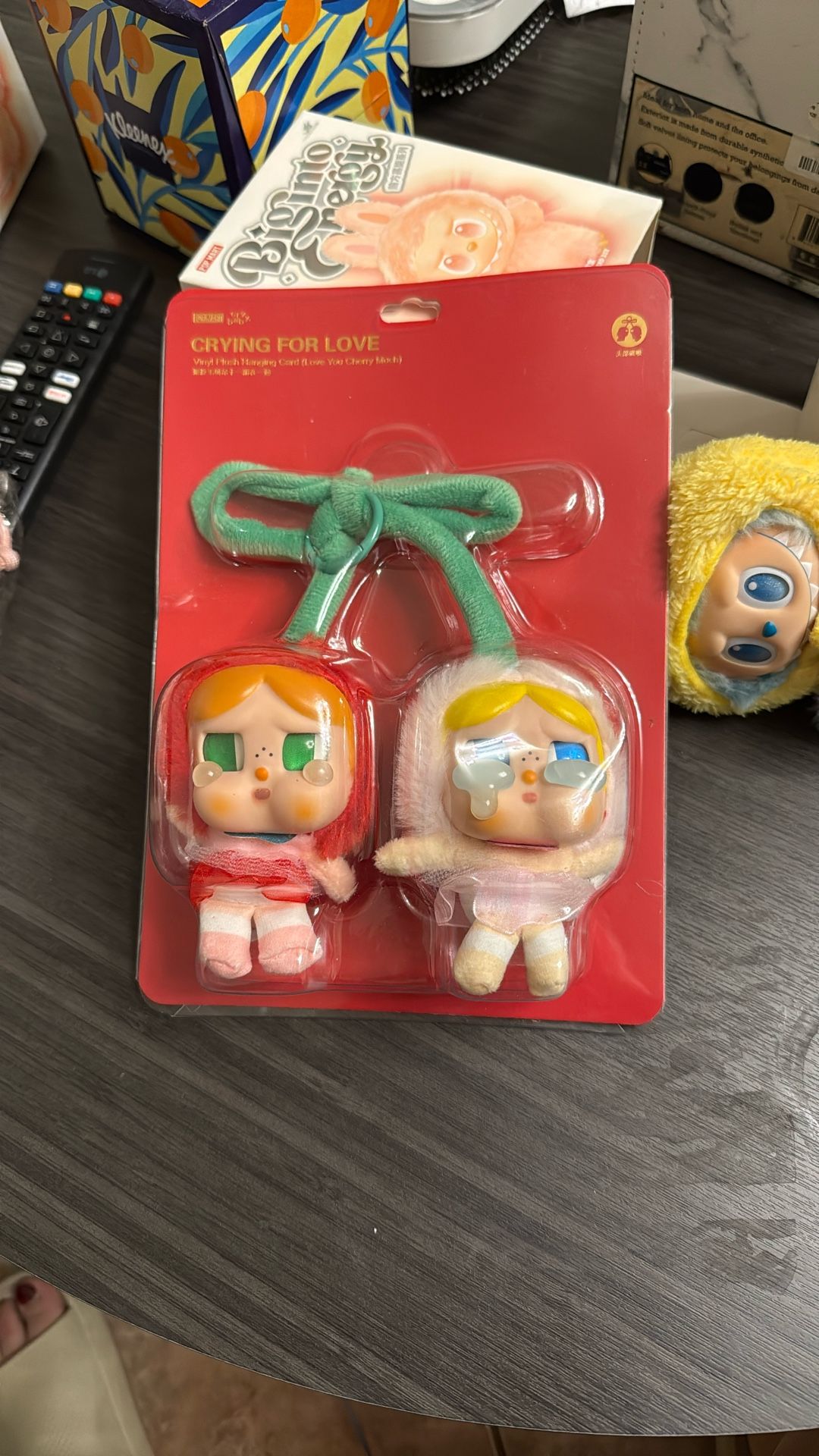 Pop Mart CryBaby Crying For Love Series (Love You Cherry Much) Vinyl Plush Hanging Card