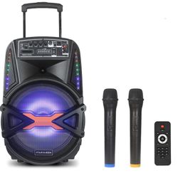 12Inch Karaoke Machine for Adults PA System Speaker for Kids with Bluetooth Party Speaker with AUX/TF/USB/2