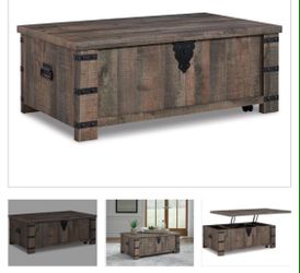 BRAND NEW COFFEE TABLE WITH STORAGE AND LIFT TOP (TABLE)