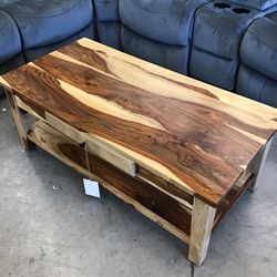 Solid Wood Coffee Table 48w X 24d X 18h