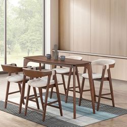 5 PIECE COUNTER HEIGHT DINING TABLE SET MID CENTURY MODERN