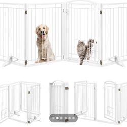  Metal Free Standing Dog Gate (4 Panels)