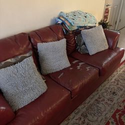 Red Leather Couches