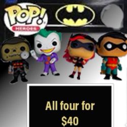 4 Batman Pop Figures 