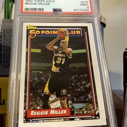 Topps 1992 Reggie Miller #215 | PSA 9, 50 Point Club