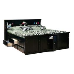 Black Queen Storage Bed