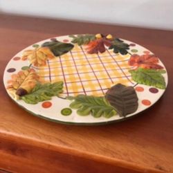Ceramic Serving Plate, 13 In Diameter, New, Azusa