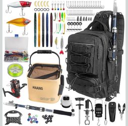 Fishing Backpack with fishing rod and reel